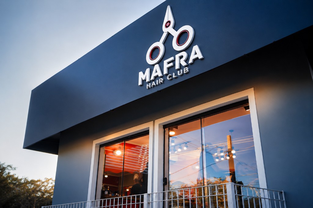 Fachada da Mafra Hair Club no Parque Taquaral, Campinas